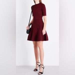 Sandro burgandy mini knit dress